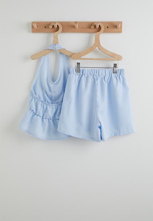 Pop Candy - Halter top and shorts - light blue