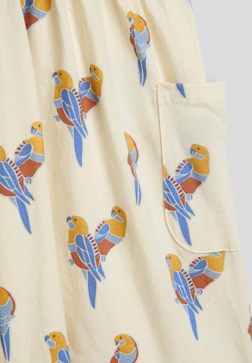 Pop Candy - Parrot aop skater dress - off white