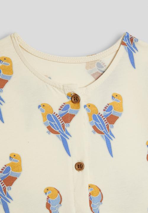 Pop Candy - Parrot aop skater dress - off white
