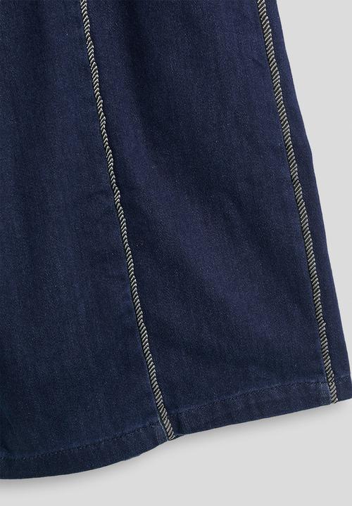 Pop Candy - Raw waistband wide leg jeans - navy