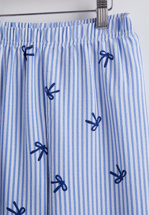 Pop Candy - Frilled peplum top & pants - light blue