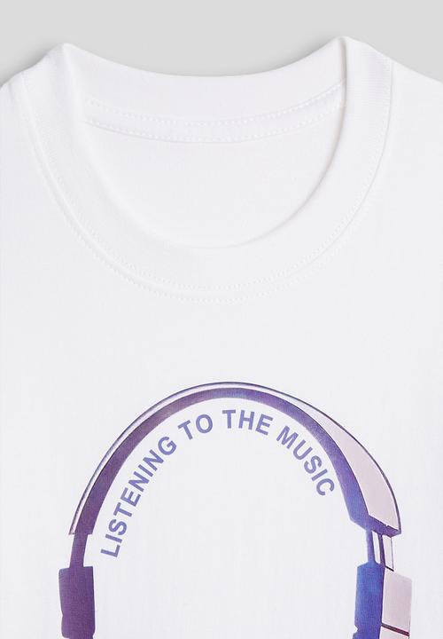 Pop Candy - Headphone graphic tee - white
