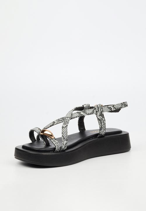 Viabeach - Coconut 23 gold trim thick sandal - snake