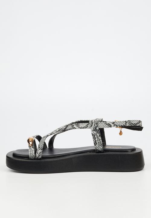 Viabeach - Coconut 23 gold trim thick sandal - snake