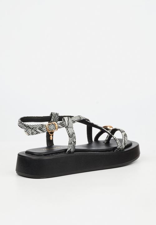 Viabeach - Coconut 23 gold trim thick sandal - snake