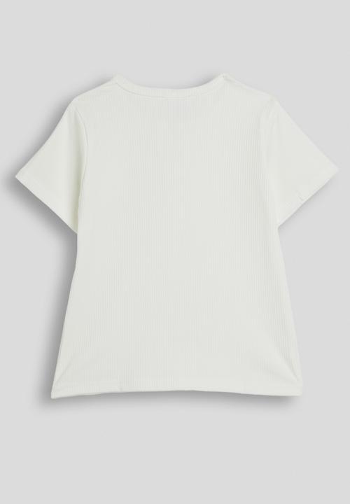 Pop Candy - Ribbed henley tee - white