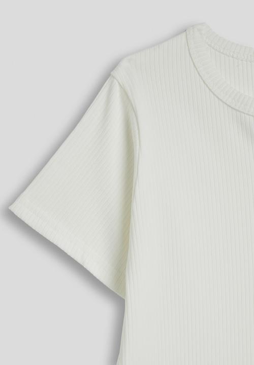 Pop Candy - Ribbed henley tee - white