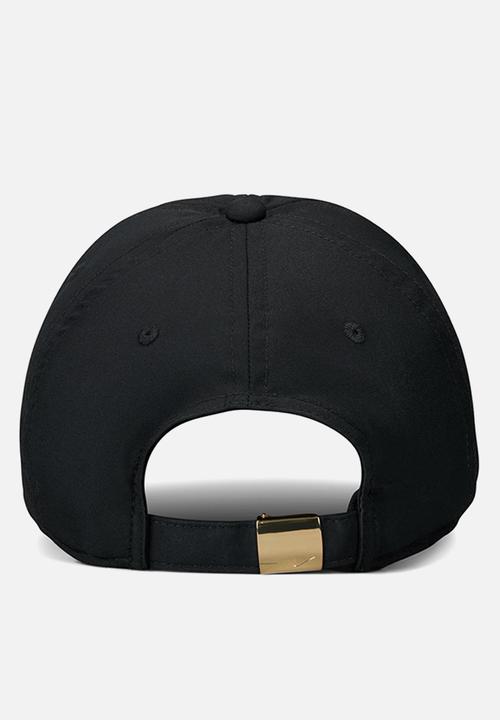 Nike - Nike Dri-Fit Clubunstructured Metal Swoosh Cap - Black/Metallic Gold