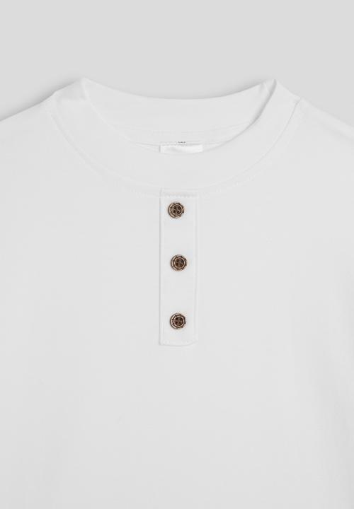 Pop Candy - Henley-style tee - white
