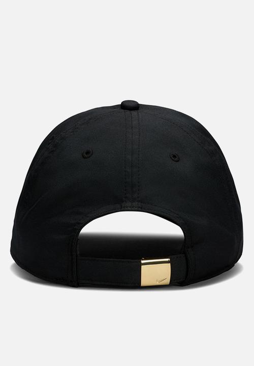 Nike - Nike Dri-Fit Clubunstructured Metal Swoosh Cap - Black/Metallic Gold