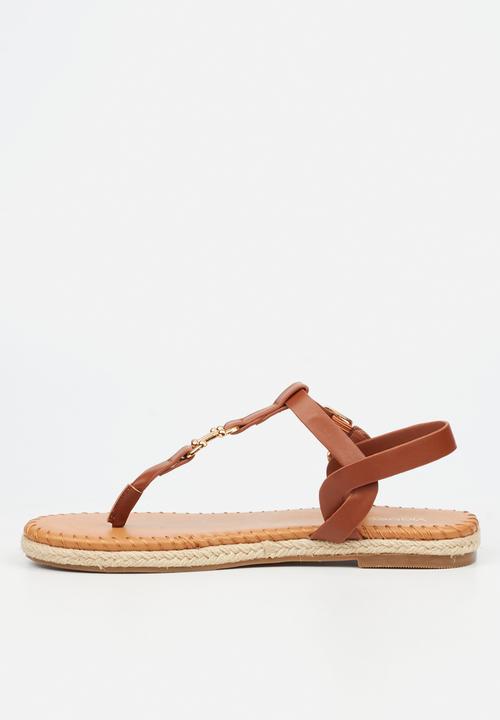 Viabeach - Forest 2 gold trim sandal - tan