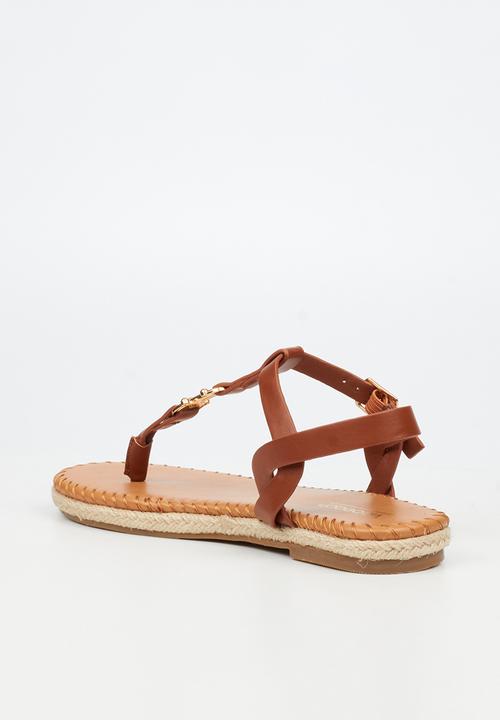 Viabeach - Forest 2 gold trim sandal - tan