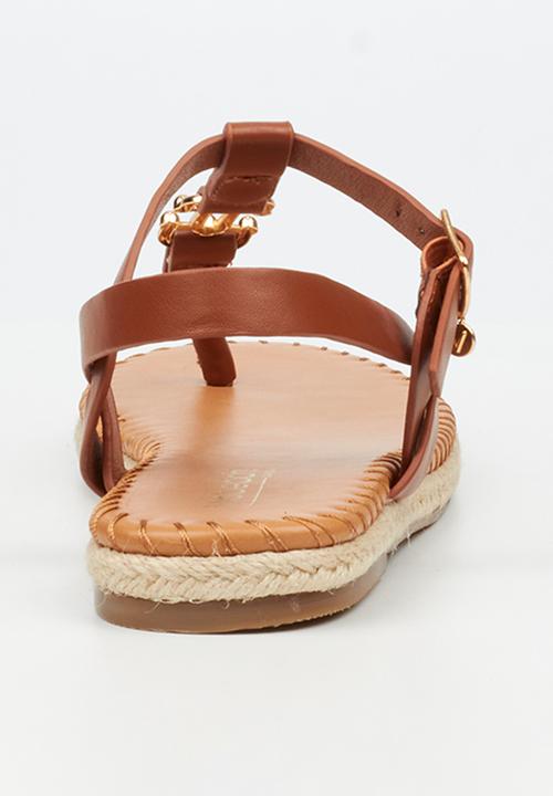 Viabeach - Forest 2 gold trim sandal - tan