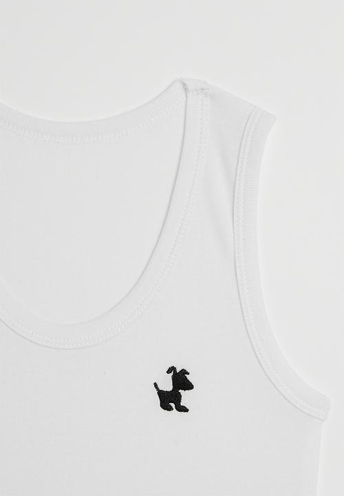 Pop Candy - Pup embroidered tank top - white