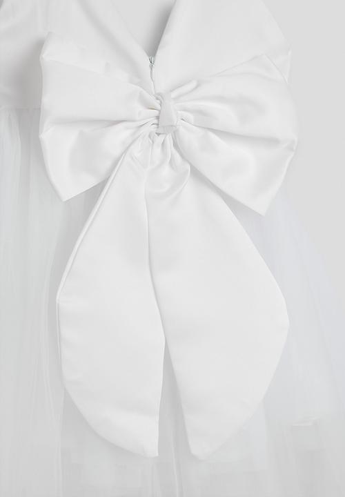 Pop Candy - Satin bodice dress with tulle skirt - white