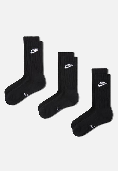 Nike -  Everyday Elevated Futura Crew Socks 3 Pk  Black Multi