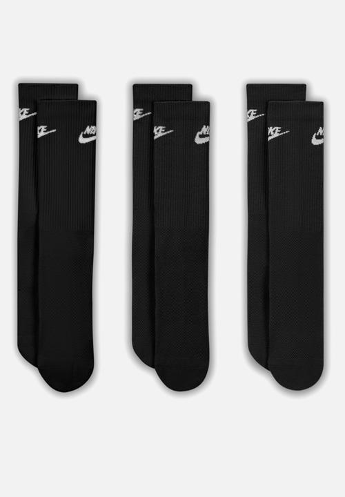 Nike -  Everyday Elevated Futura Crew Socks 3 Pk  Black Multi