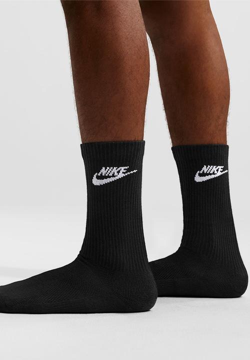 Nike -  Everyday Elevated Futura Crew Socks 3 Pk  Black Multi