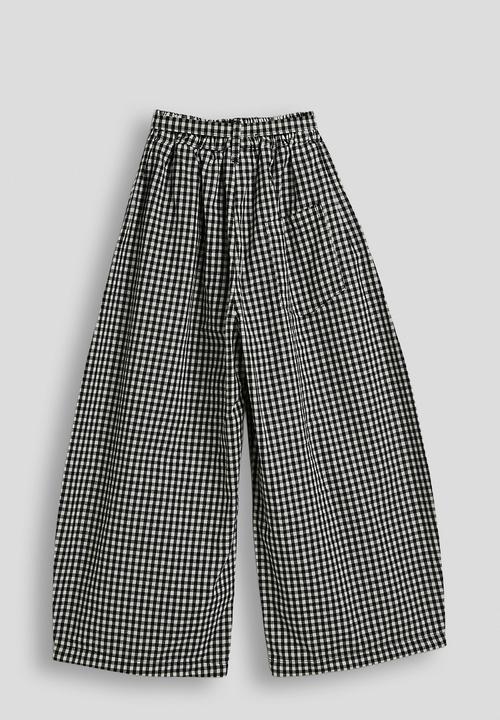 Pop Candy - Extra wide leg pants - black stripes