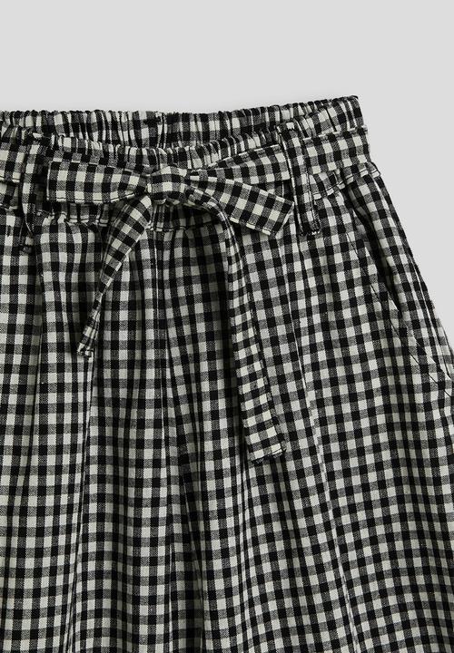 Pop Candy - Extra wide leg pants - black stripes