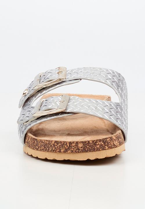 Viabeach - Qork 16 double buckle cork sandal - silver