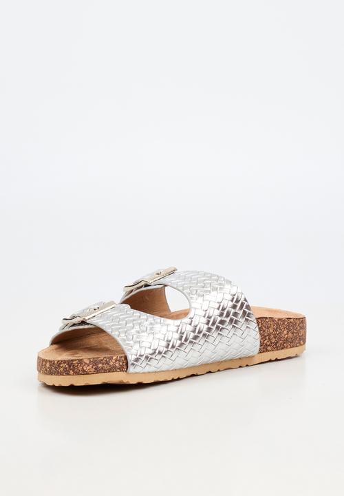 Viabeach - Qork 16 double buckle cork sandal - silver