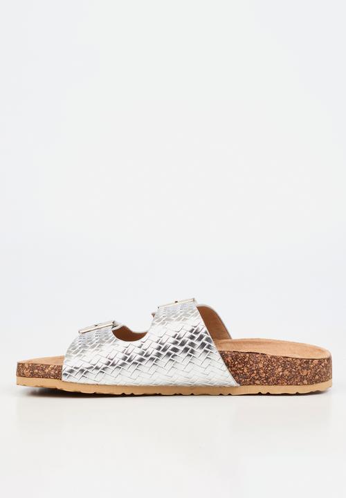 Viabeach - Qork 16 double buckle cork sandal - silver