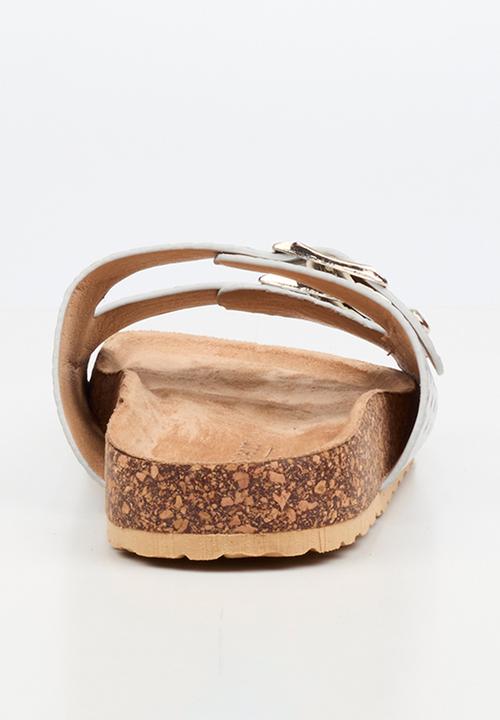 Viabeach - Qork 16 double buckle cork sandal - silver