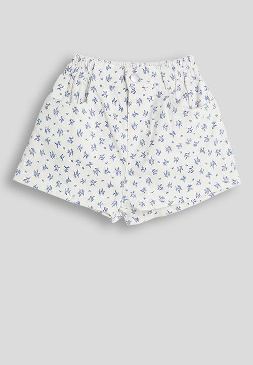 Pop Candy - Floral denim shorts - off white