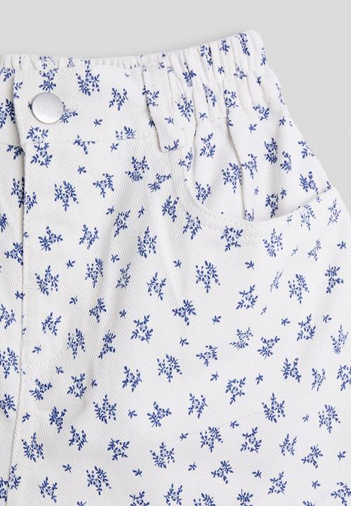 Pop Candy - Floral denim shorts - off white