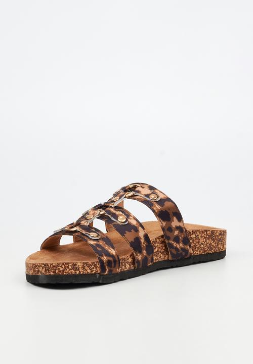 Viabeach - Qork 18 triple strap cork sandal - leopard