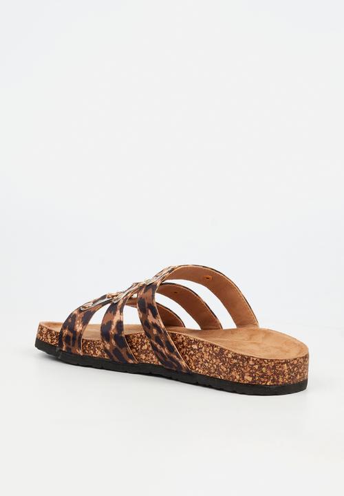 Viabeach - Qork 18 triple strap cork sandal - leopard