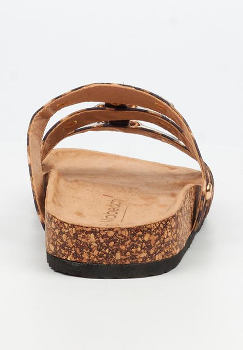 Viabeach - Qork 18 triple strap cork sandal - leopard