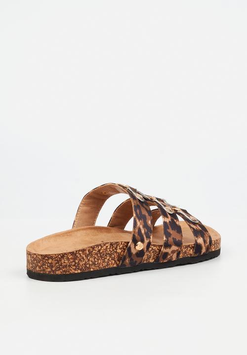 Viabeach - Qork 18 triple strap cork sandal - leopard