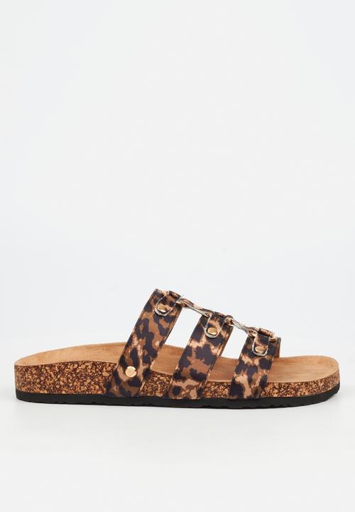 Viabeach - Qork 18 triple strap cork sandal - leopard
