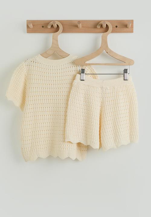 Pop Candy - Knit top & shorts - cream