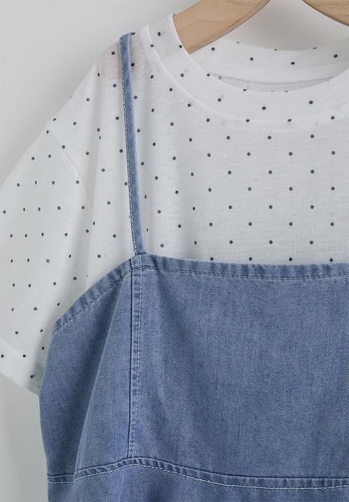 Pop Candy - Denim camisole top & jeans - light blue/white