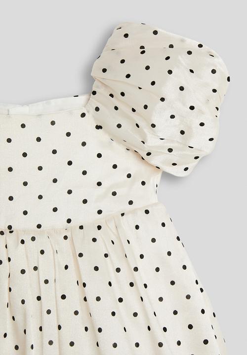 Pop Candy - Puff sleeve empire dress - off white