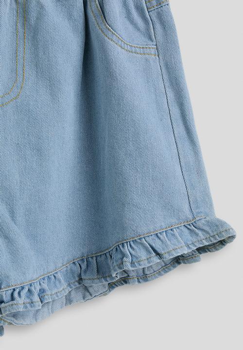Pop Candy - Floral camisole top and ruffle denim shorts - multi 