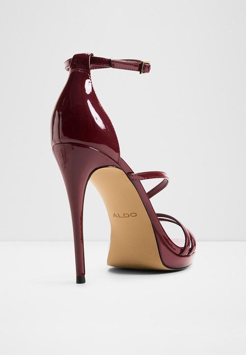 ALDO - Odella open toe ankle strap - dark red