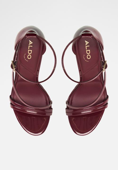 ALDO - Odella open toe ankle strap - dark red