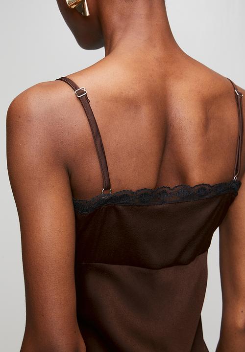 New Look - Occ willow wide lace strappy midi - Choc