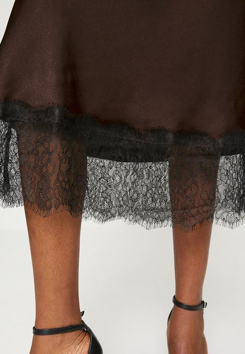 New Look - Occ willow wide lace strappy midi - Choc
