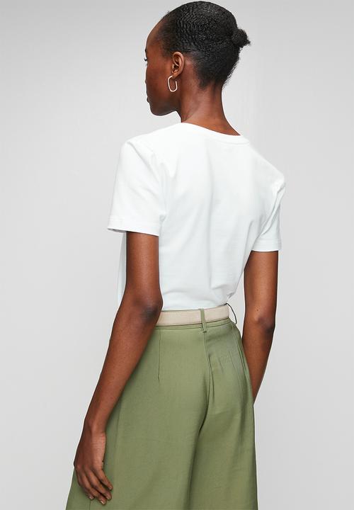 POLO - Wmn Kelly Ss  V Neck T-Shirt - White