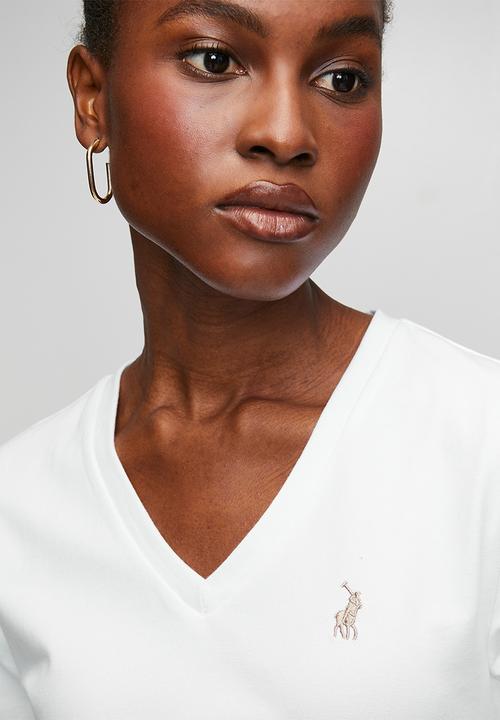 POLO - Wmn Kelly Ss  V Neck T-Shirt - White