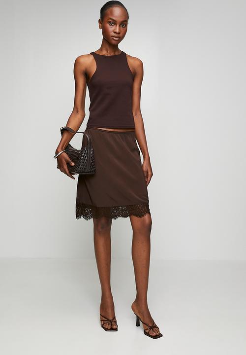 Cotton On - Sasha Slip Skirt - Dark Oak