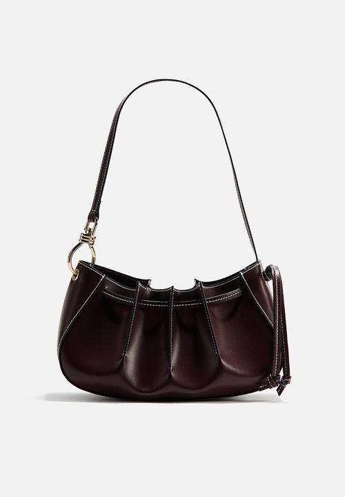 H&M - Pleated shoulder bag - dark burgundy