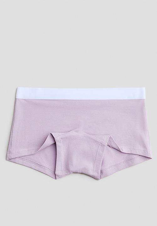 H&M - 5-Pack cotton boxers - light purple/cream/black