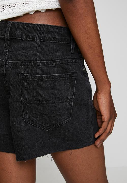 Brave Soul - Ladies Distressed Denim Short - Washed Black