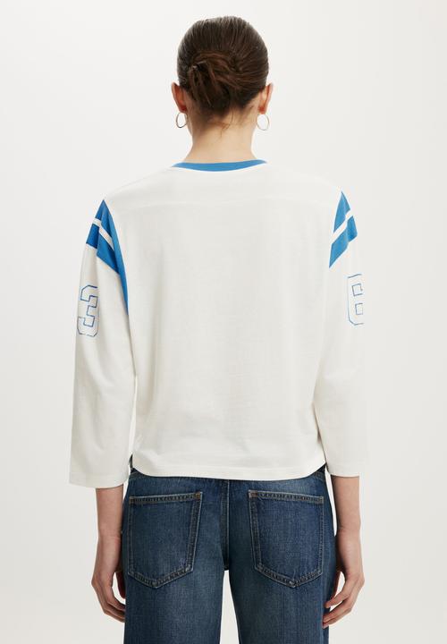 Cotton On - 3/4 Sleeve Graphic Tee - 63/Vintage White